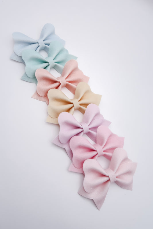 Pastel glitter hali bow