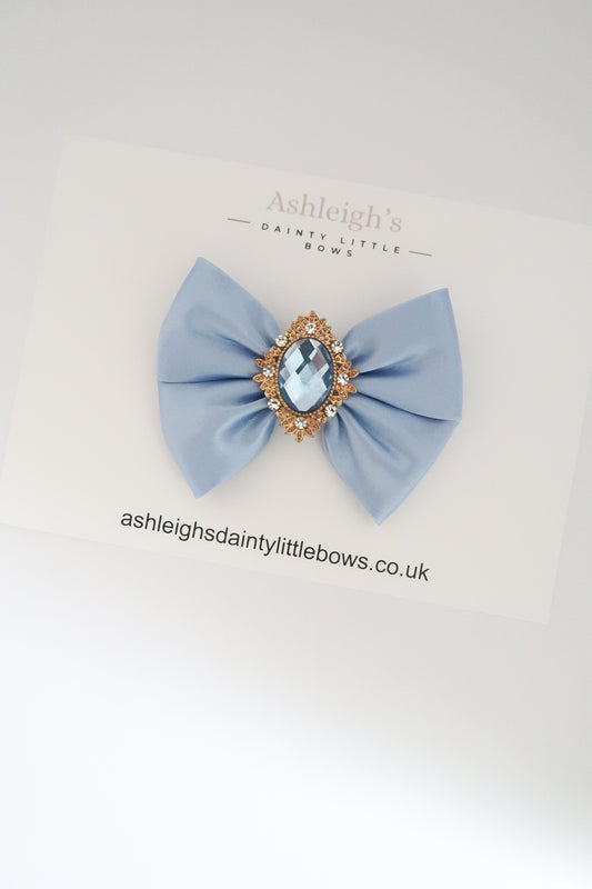 Light blue gem bow
