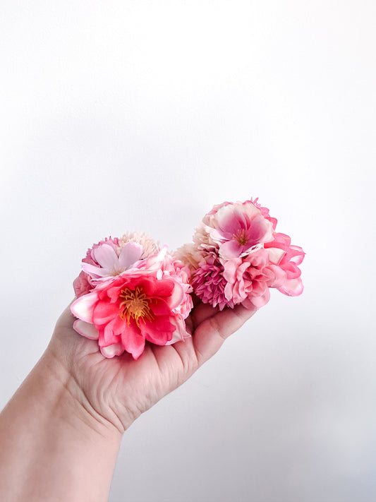 Pink cluster clips