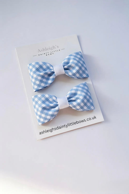 Pinch gingham ribbon bow (9 colours available)