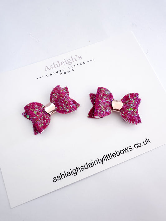 Pink sparkles baby bow