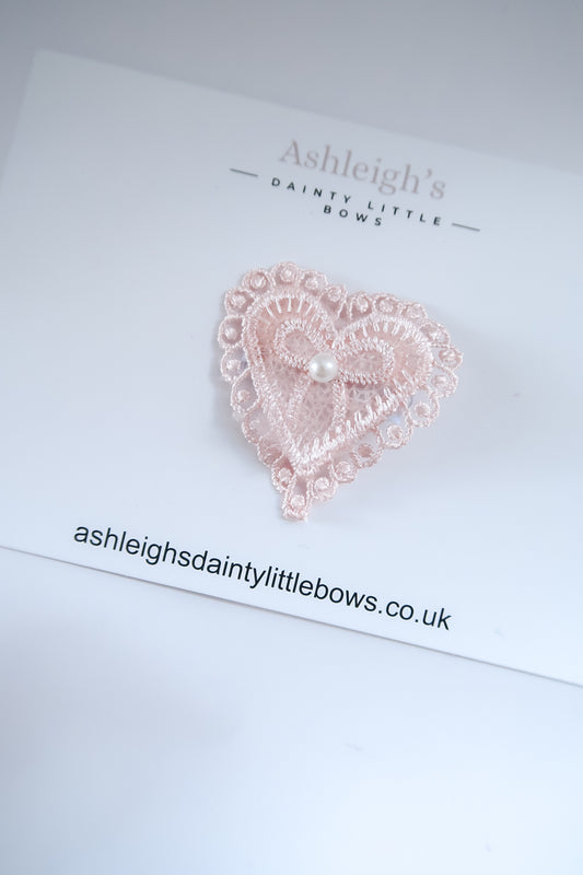 Lacey baby pink heart