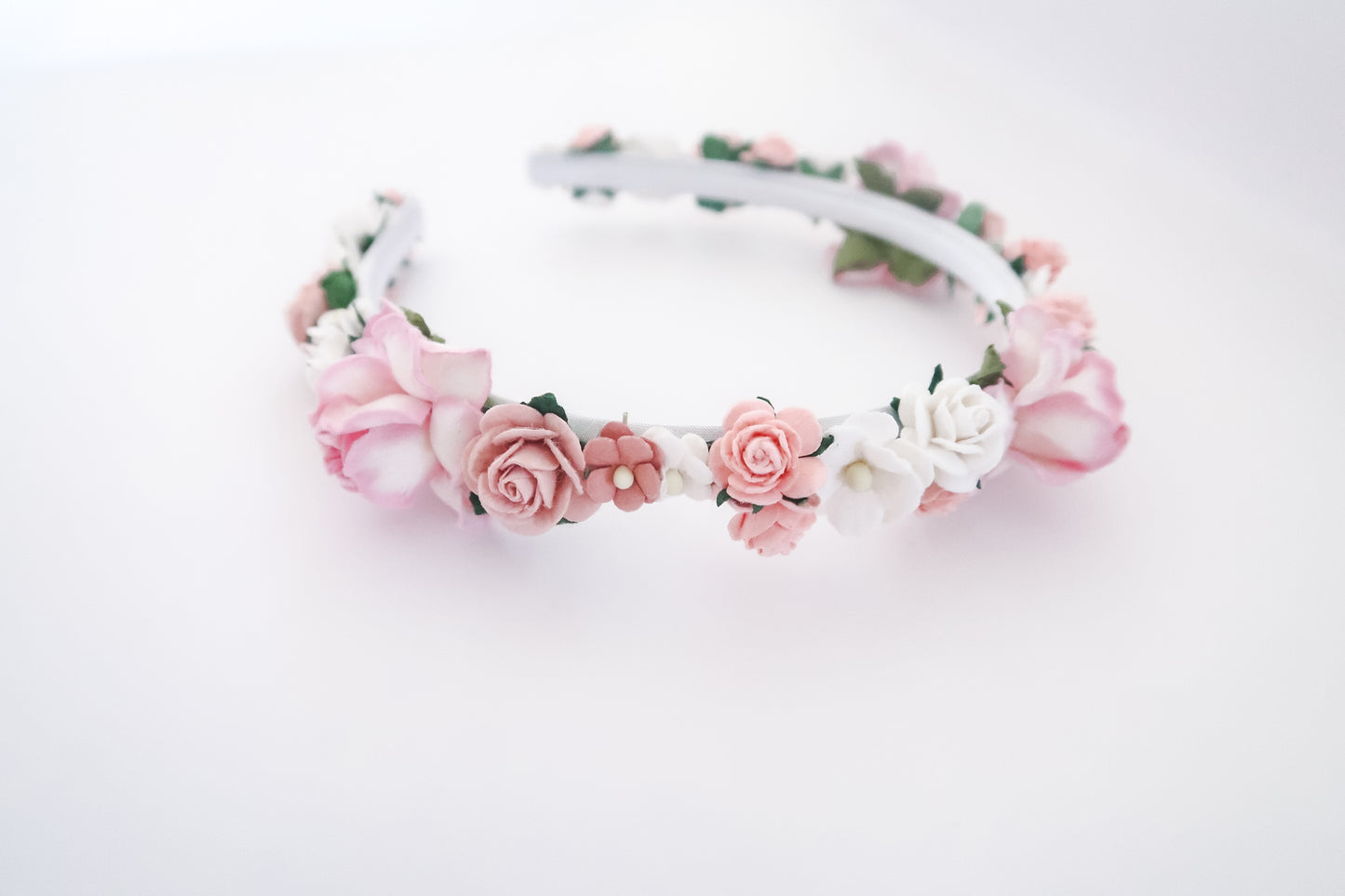 Pink spring flower crown