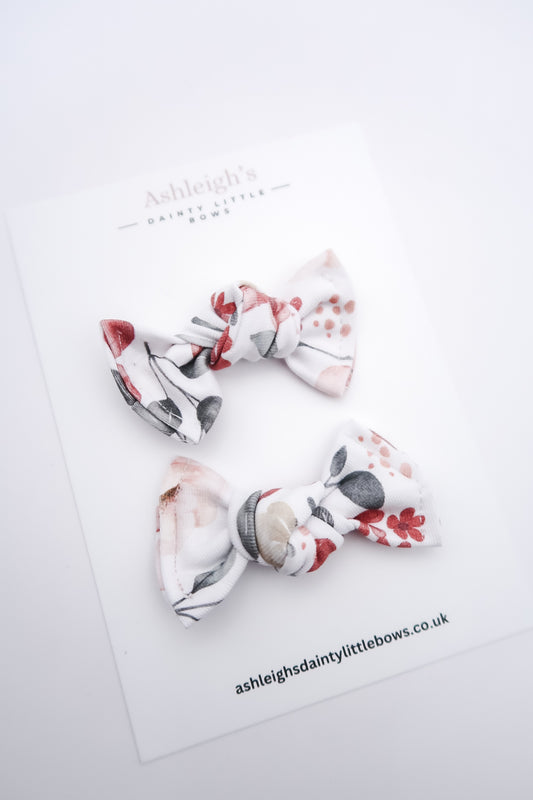 Autumn floral chunky knot bow