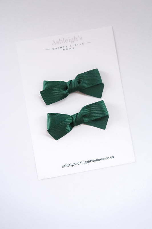 Forest green ribbon bow