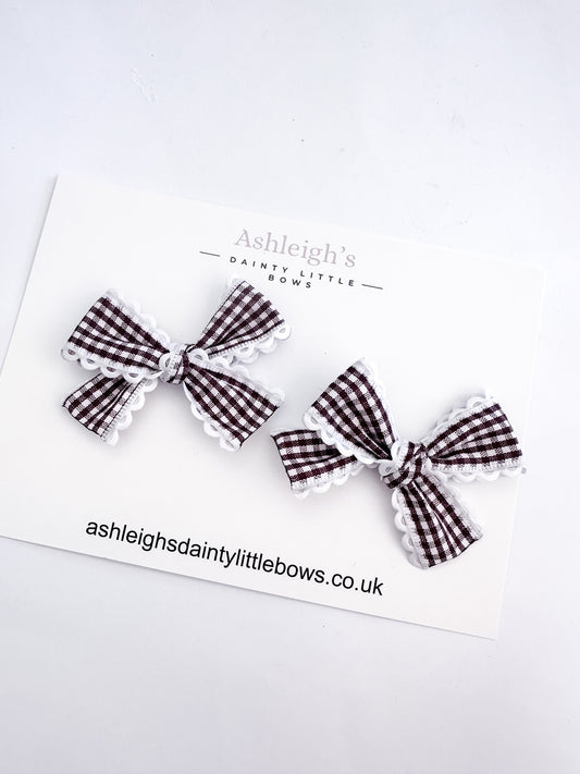 Chocolate gingham bow