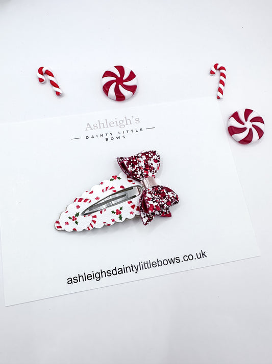 Candy cane bow snap