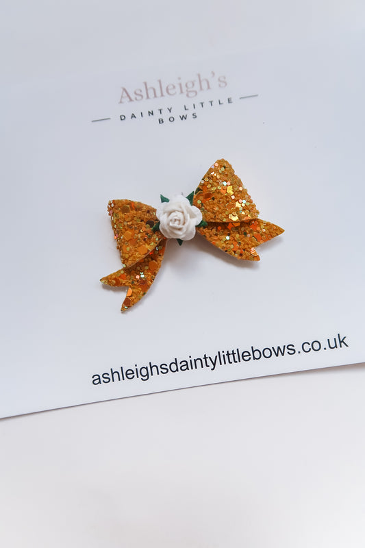 Dainty burnt orange bow