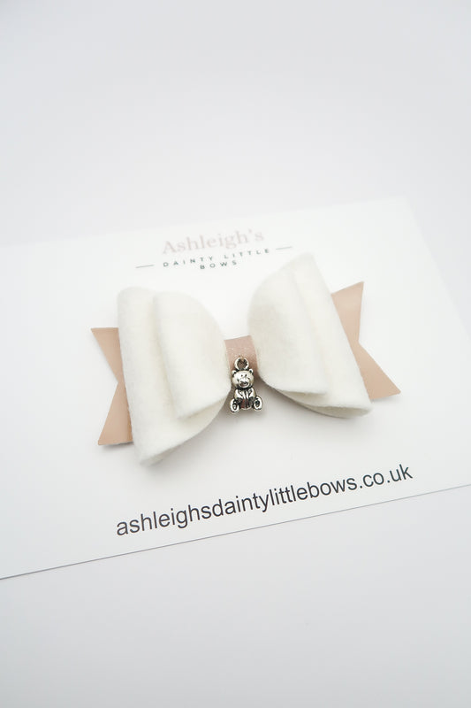 Teddy bear charm bow