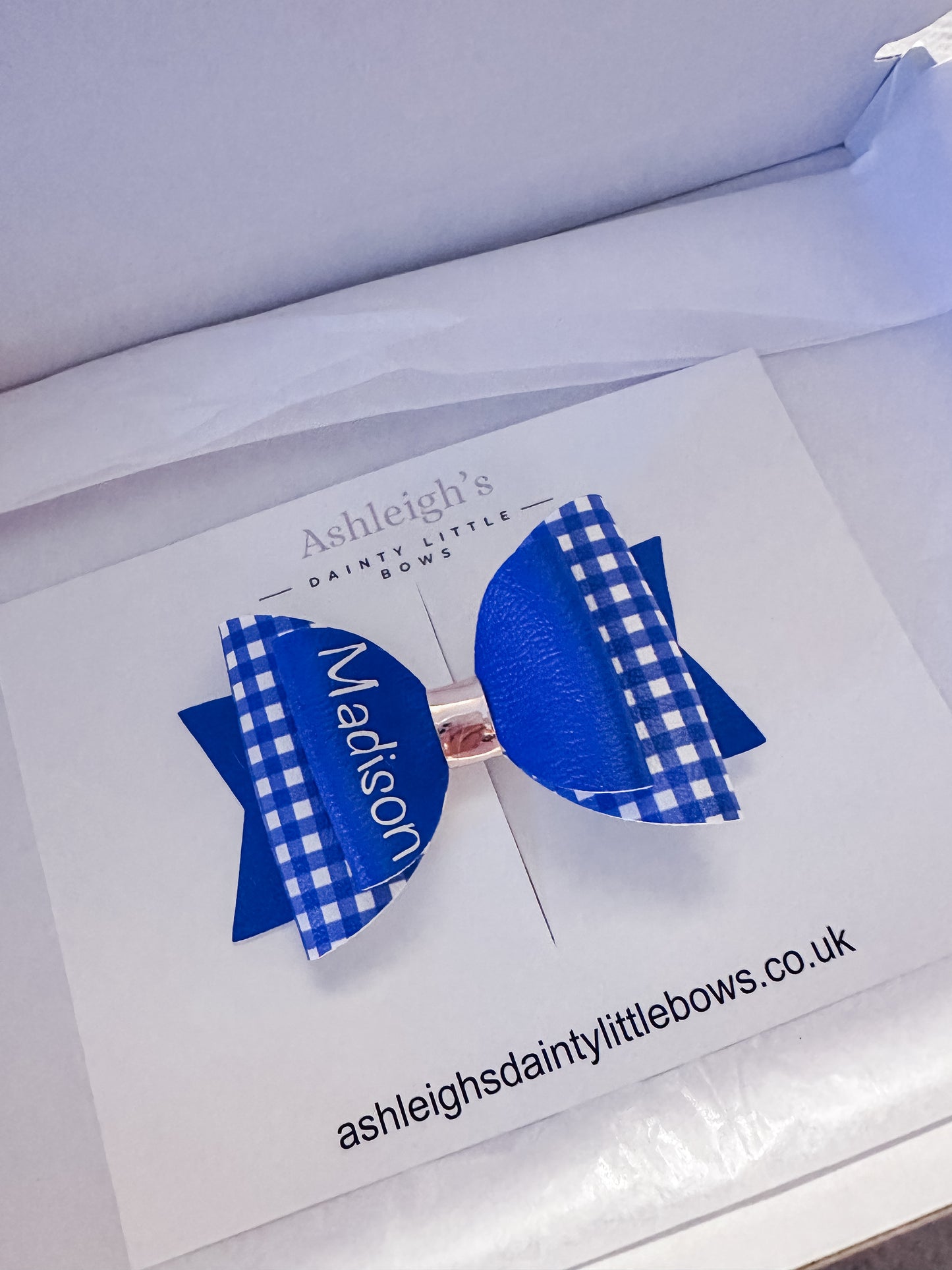 Personalised dolly bow school colours