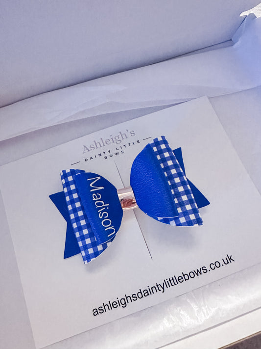Personalised dolly bow school colours