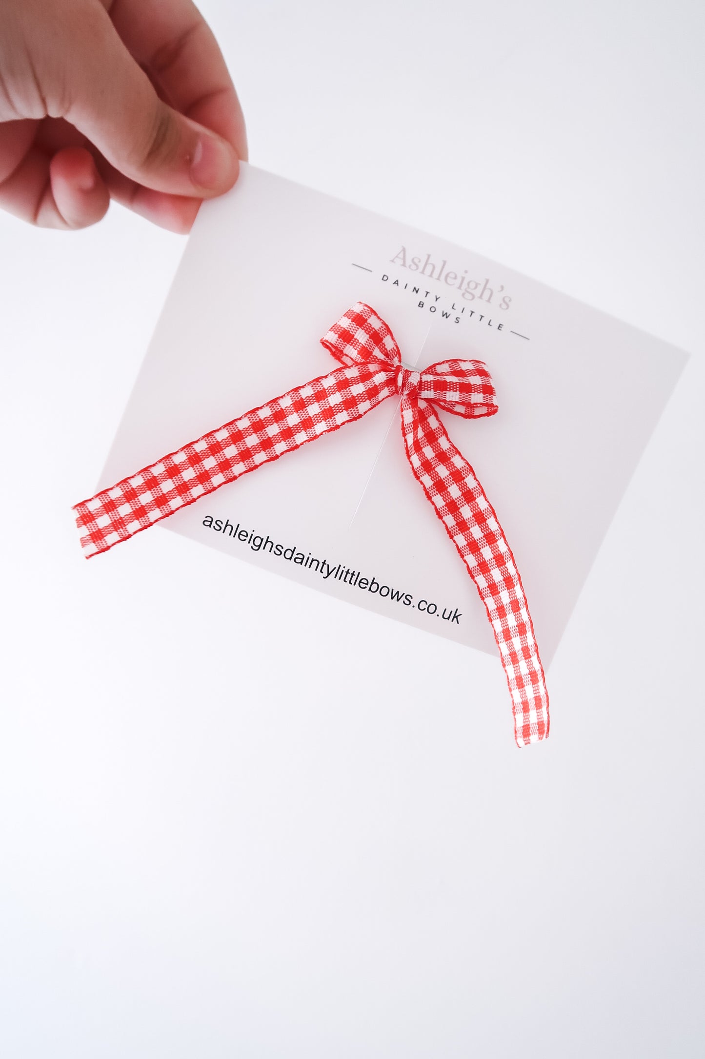 Long tail gingham bow (9 colours available)