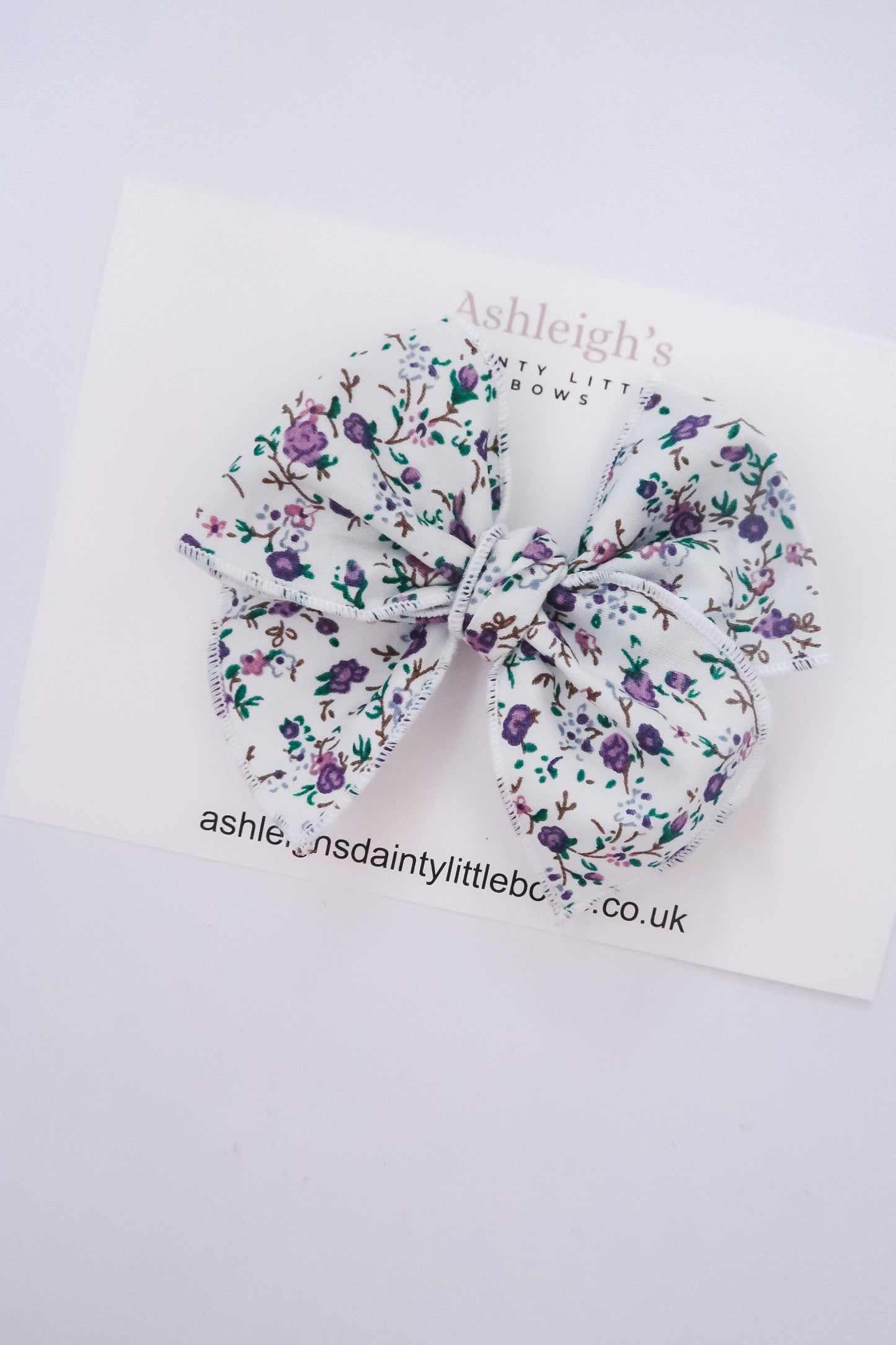 Lilac autumn floral fable bow