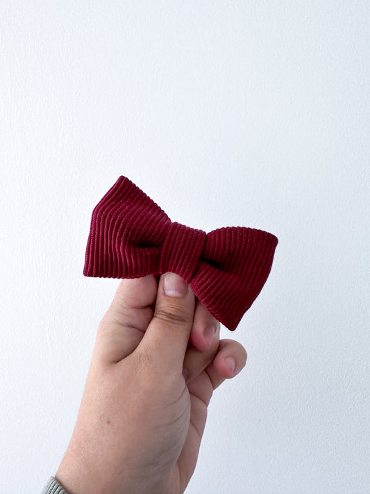 Chunky burgundy bow