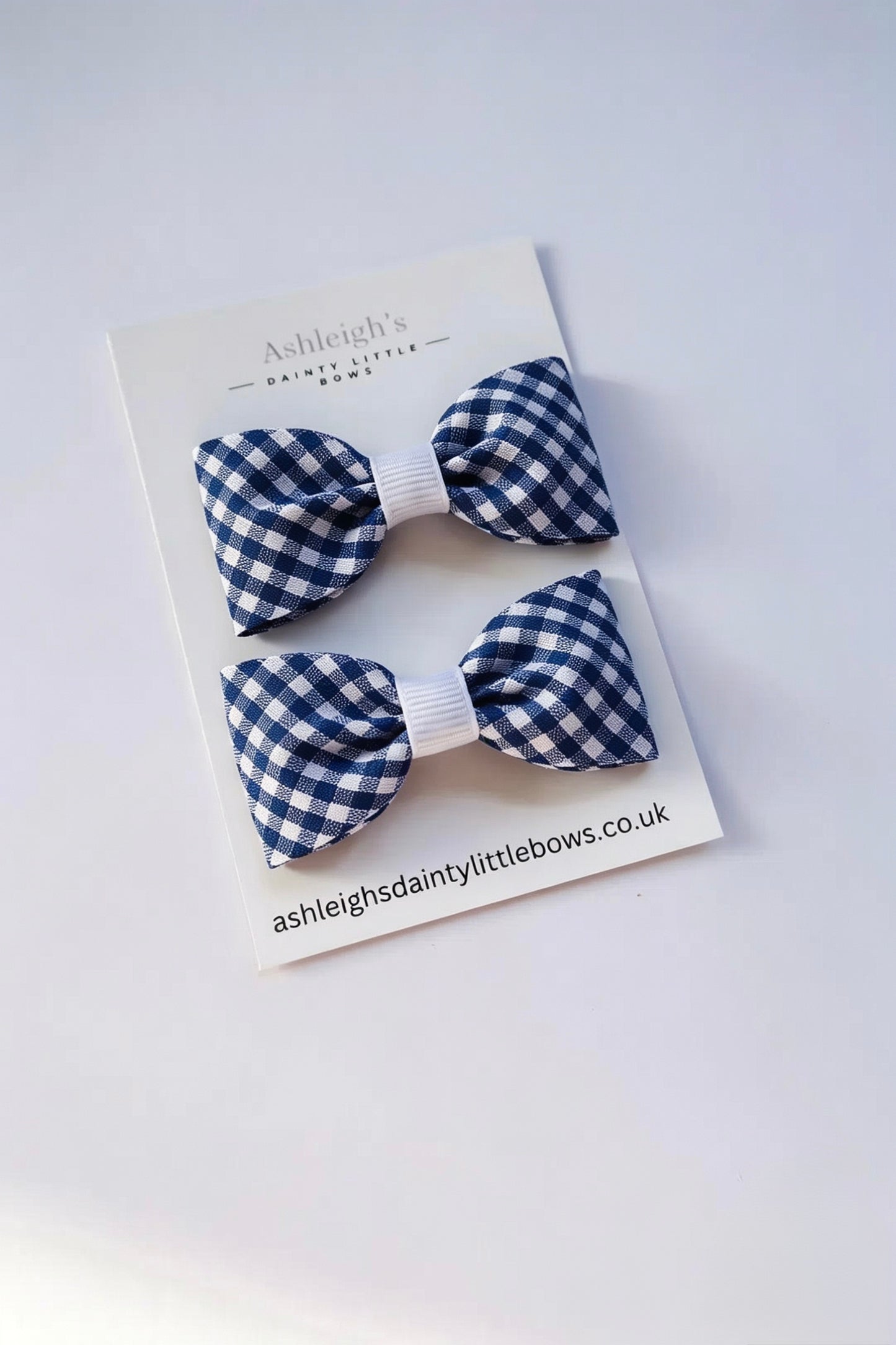 Pinch gingham ribbon bow (9 colours available)