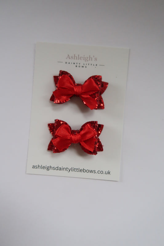 Dainty red baby bow