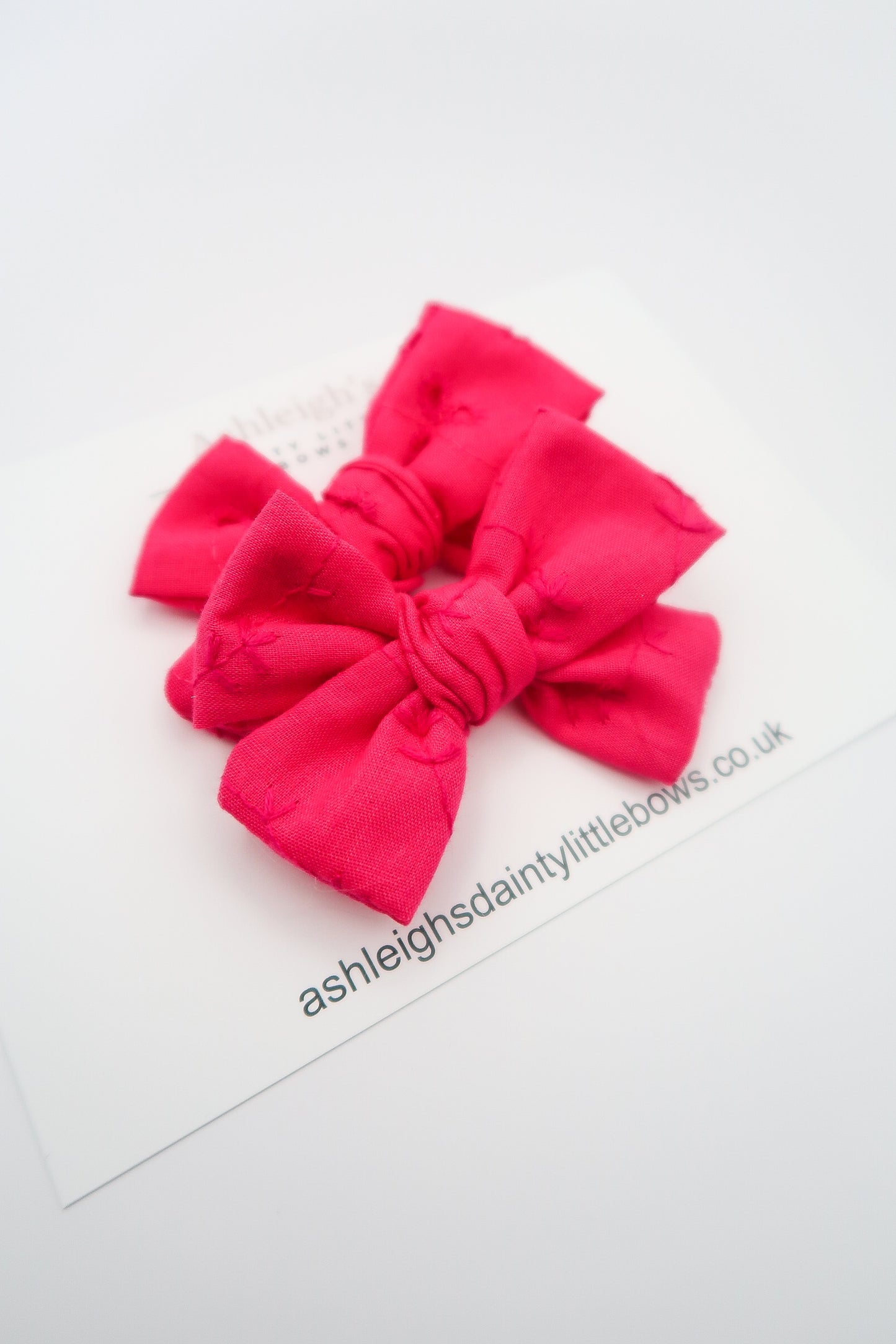 Hot pink hand tied bow