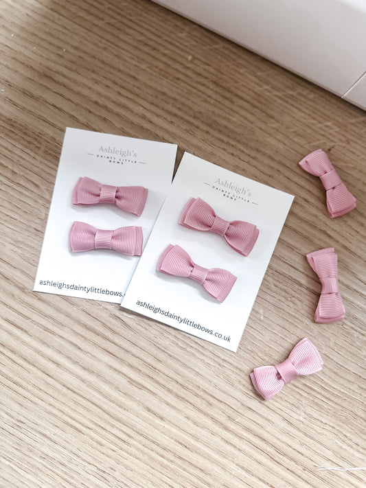 Dusky pink dinky bows