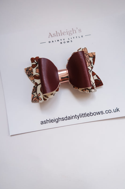 Autumn browns scalloped bow