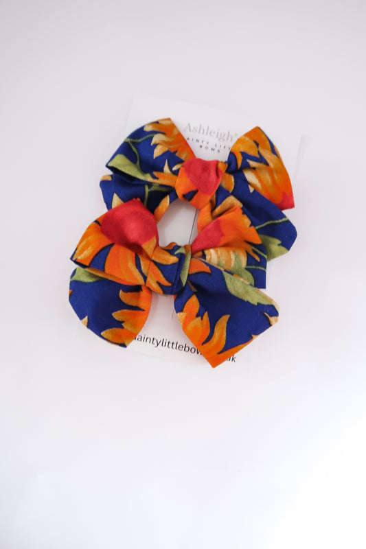 Handtied sunflower bow