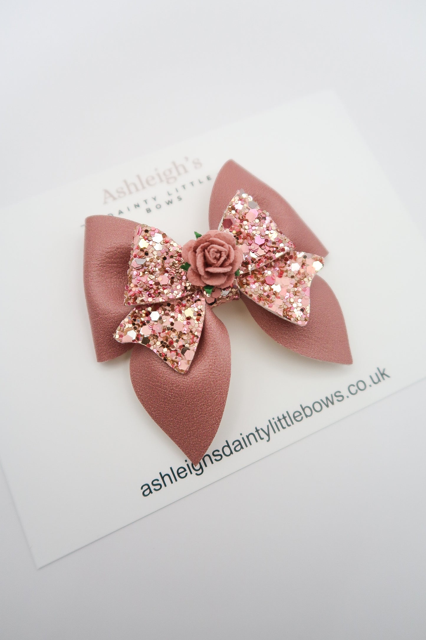 Dusky pink princess bow