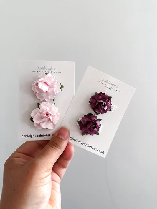Tea rose clips