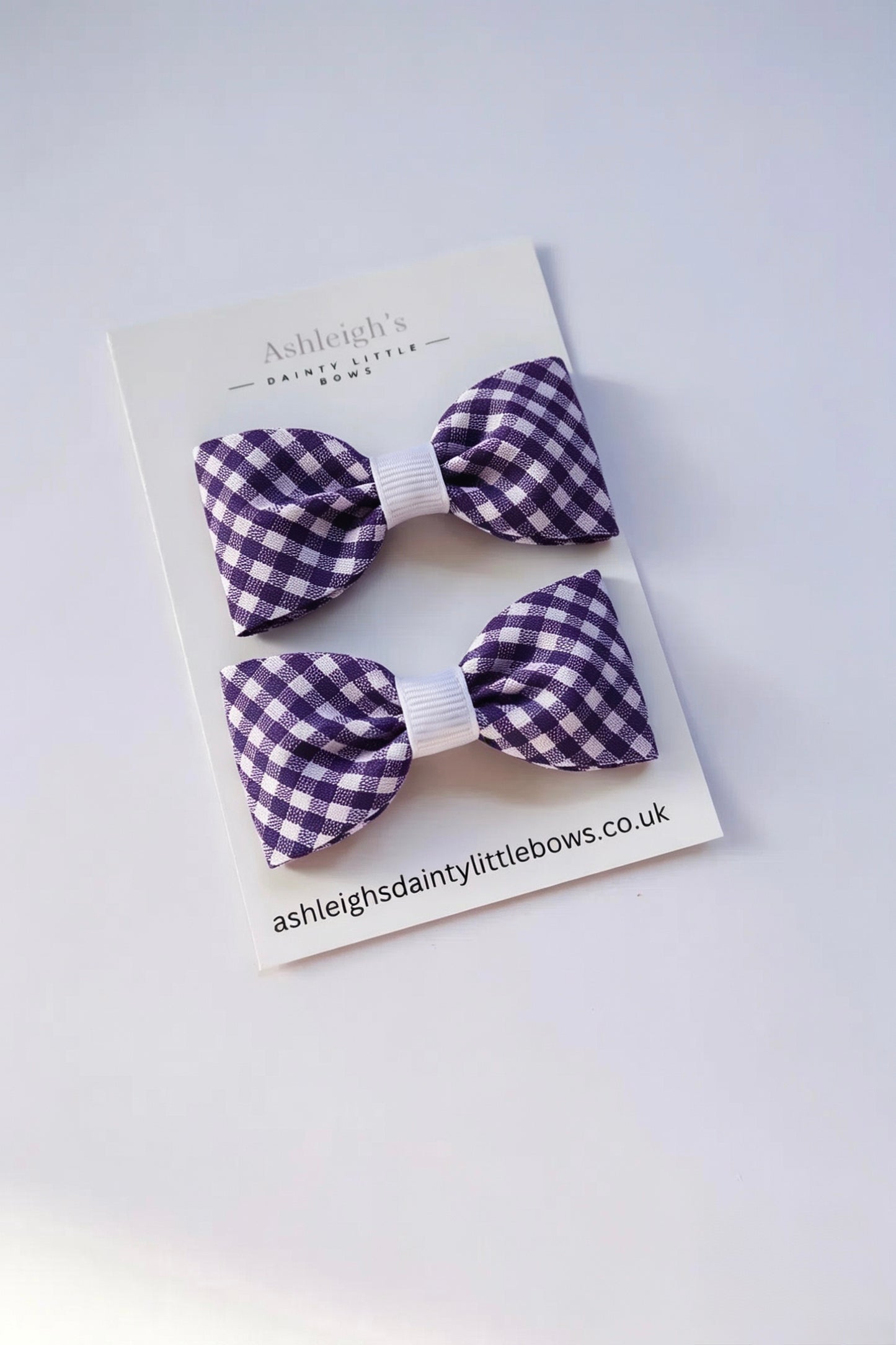 Pinch gingham ribbon bow (9 colours available)
