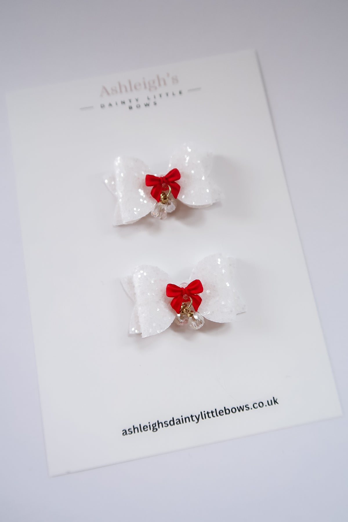 Gem winter wonderland baby bow