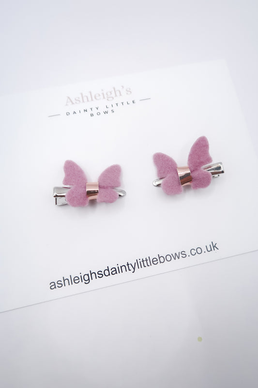 Purple butterfly clip