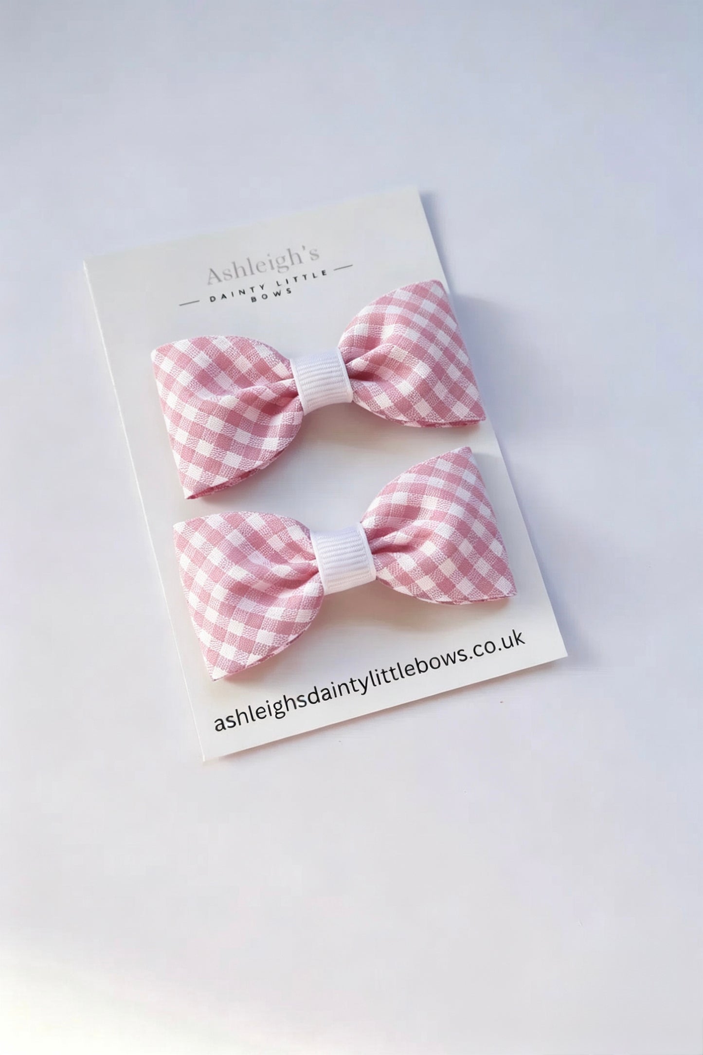 Pinch gingham ribbon bow (9 colours available)