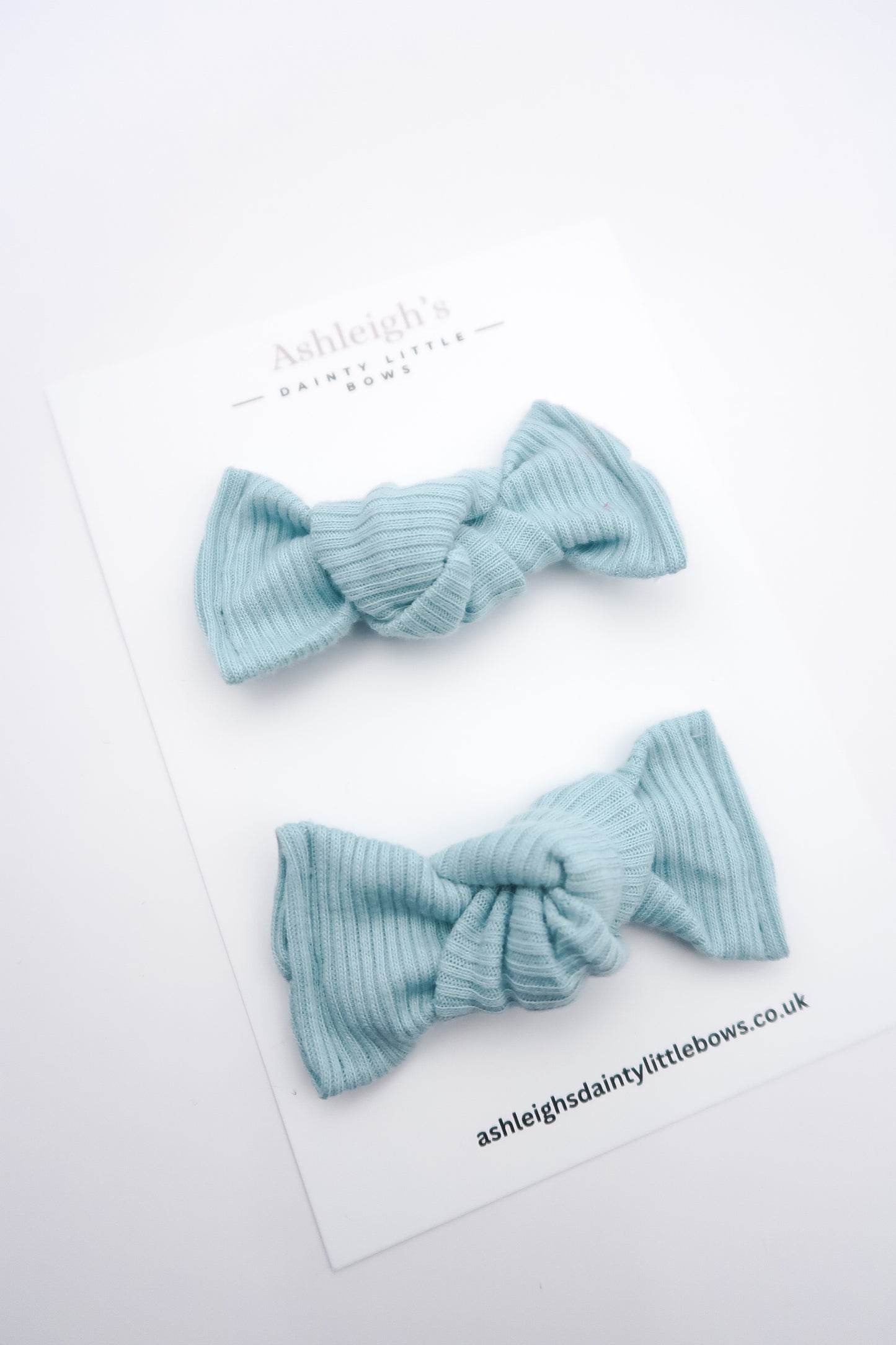 Duck egg blue chunky knot bow