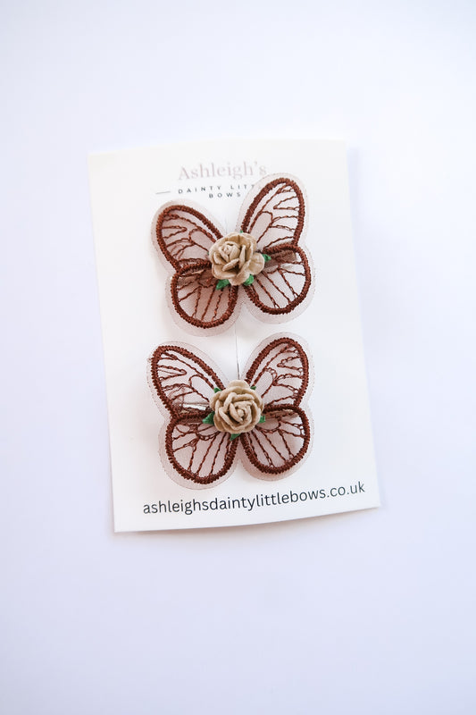 Chocolate butterfly clips