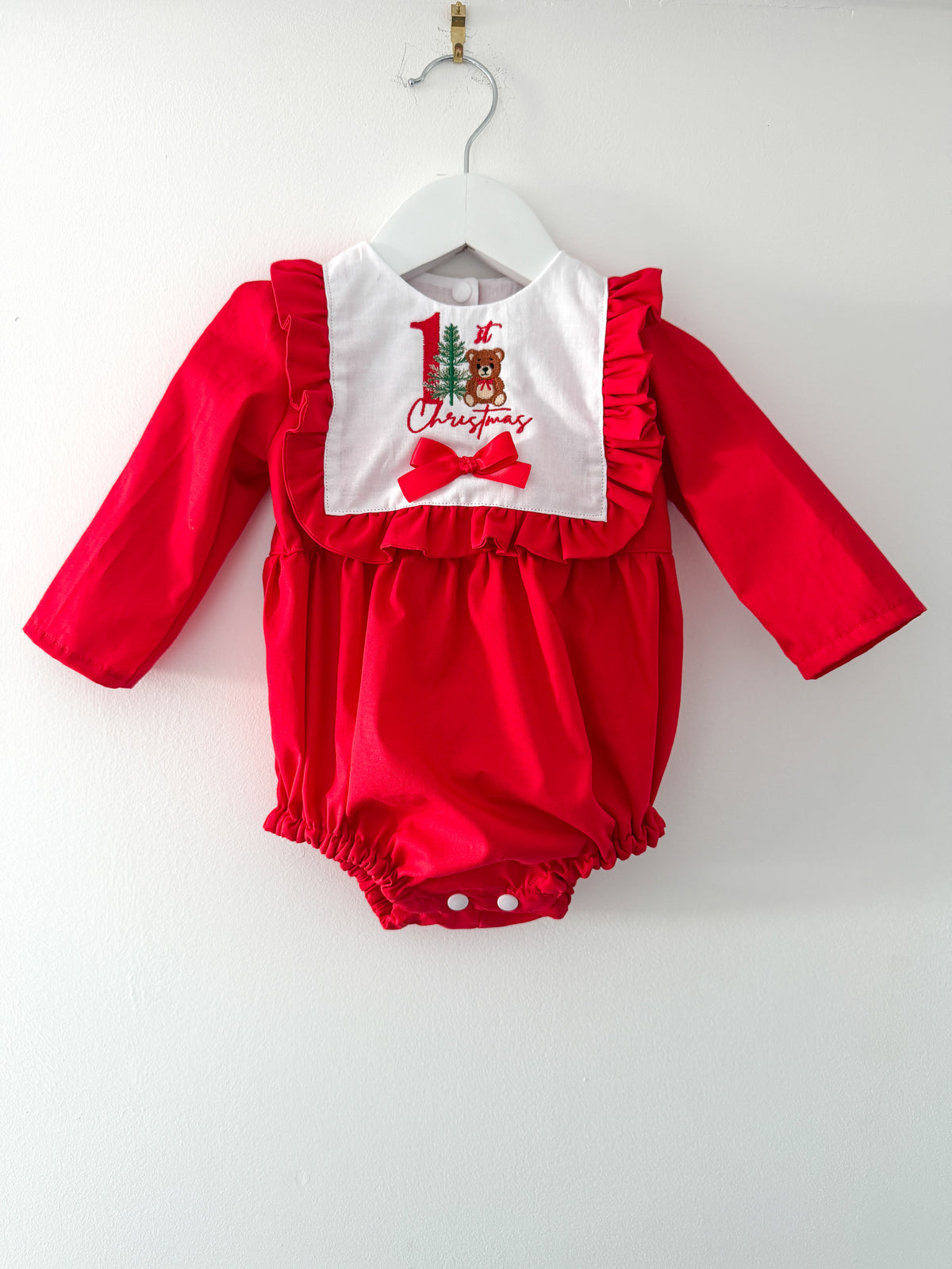 Embroidered Noelle romper slots