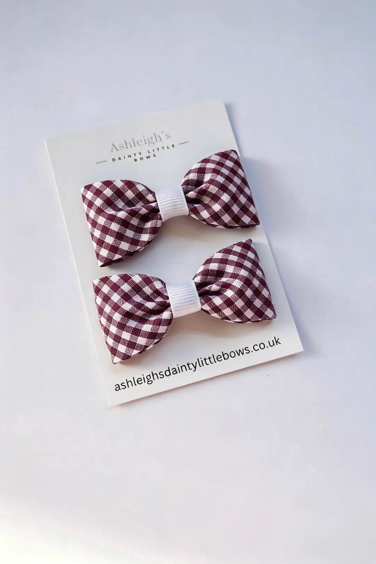 Pinch gingham ribbon bow (9 colours available)