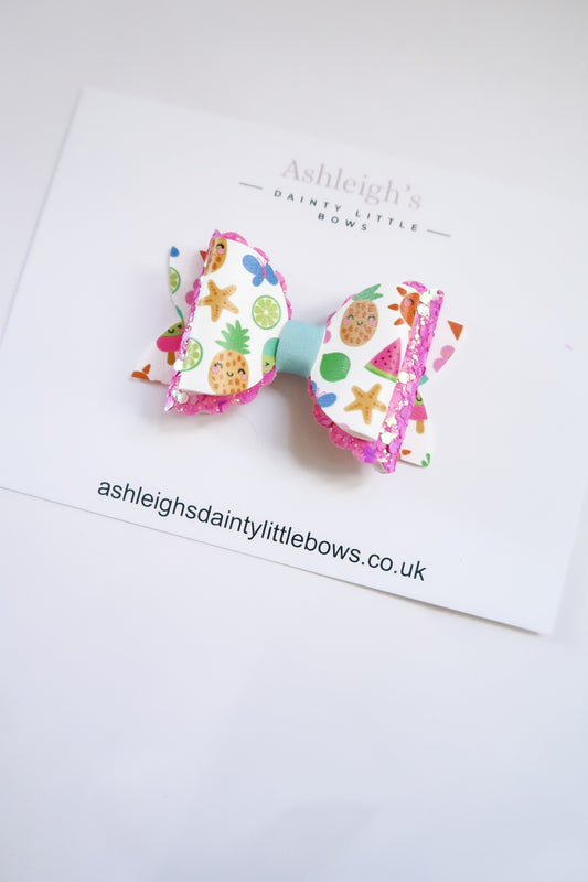 Summer buddies scalloped bow