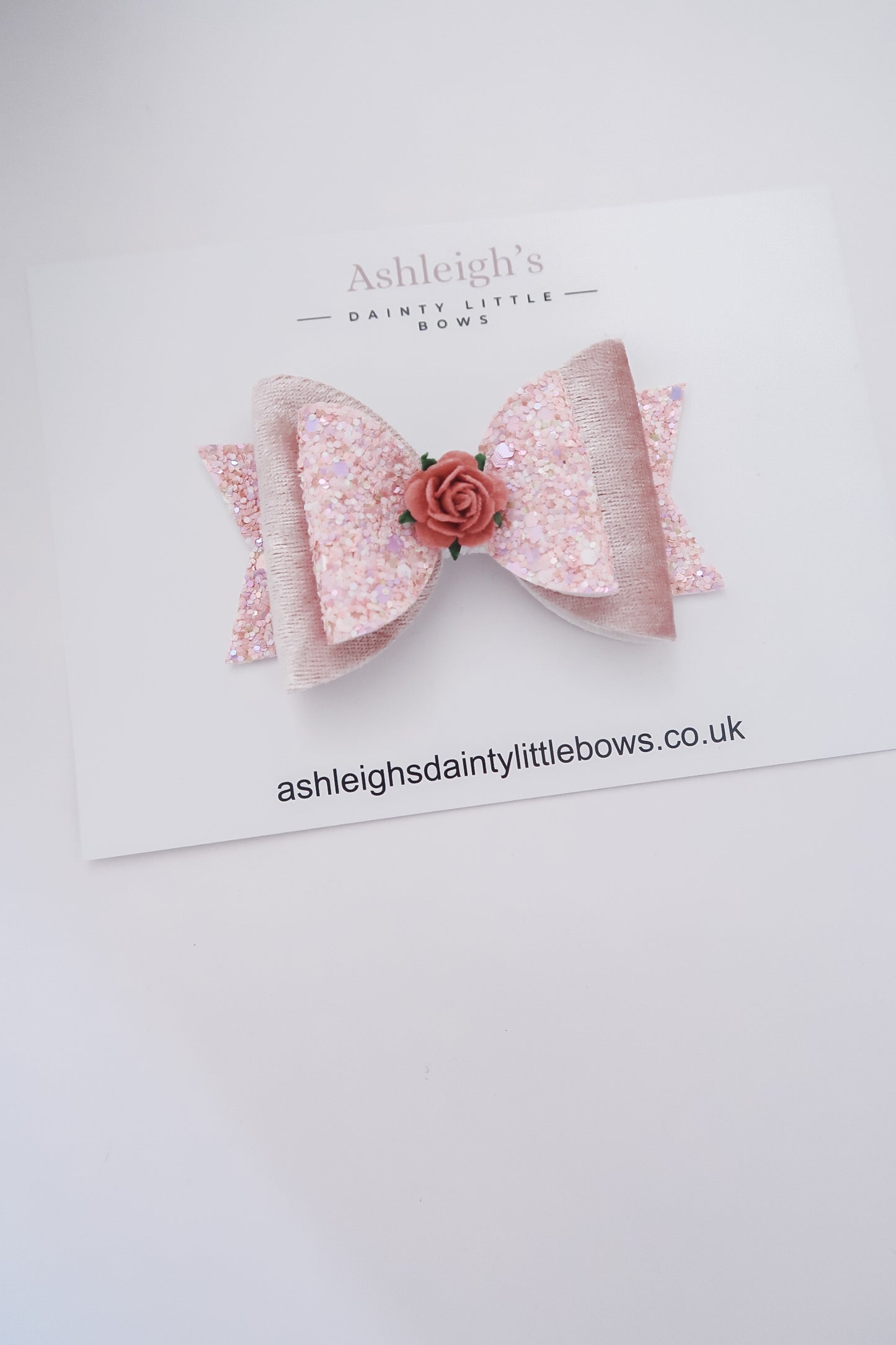 Dusky pink dollie bow