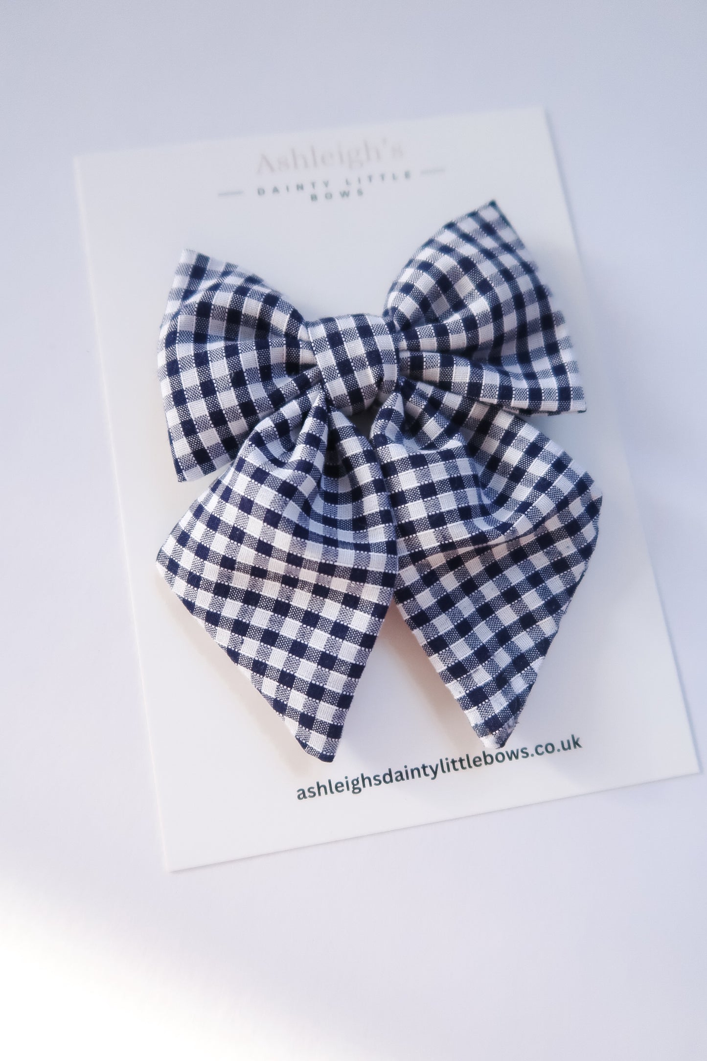 Small gingham sailor bow (9 colours available)