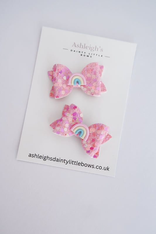 Rainbow baby bow