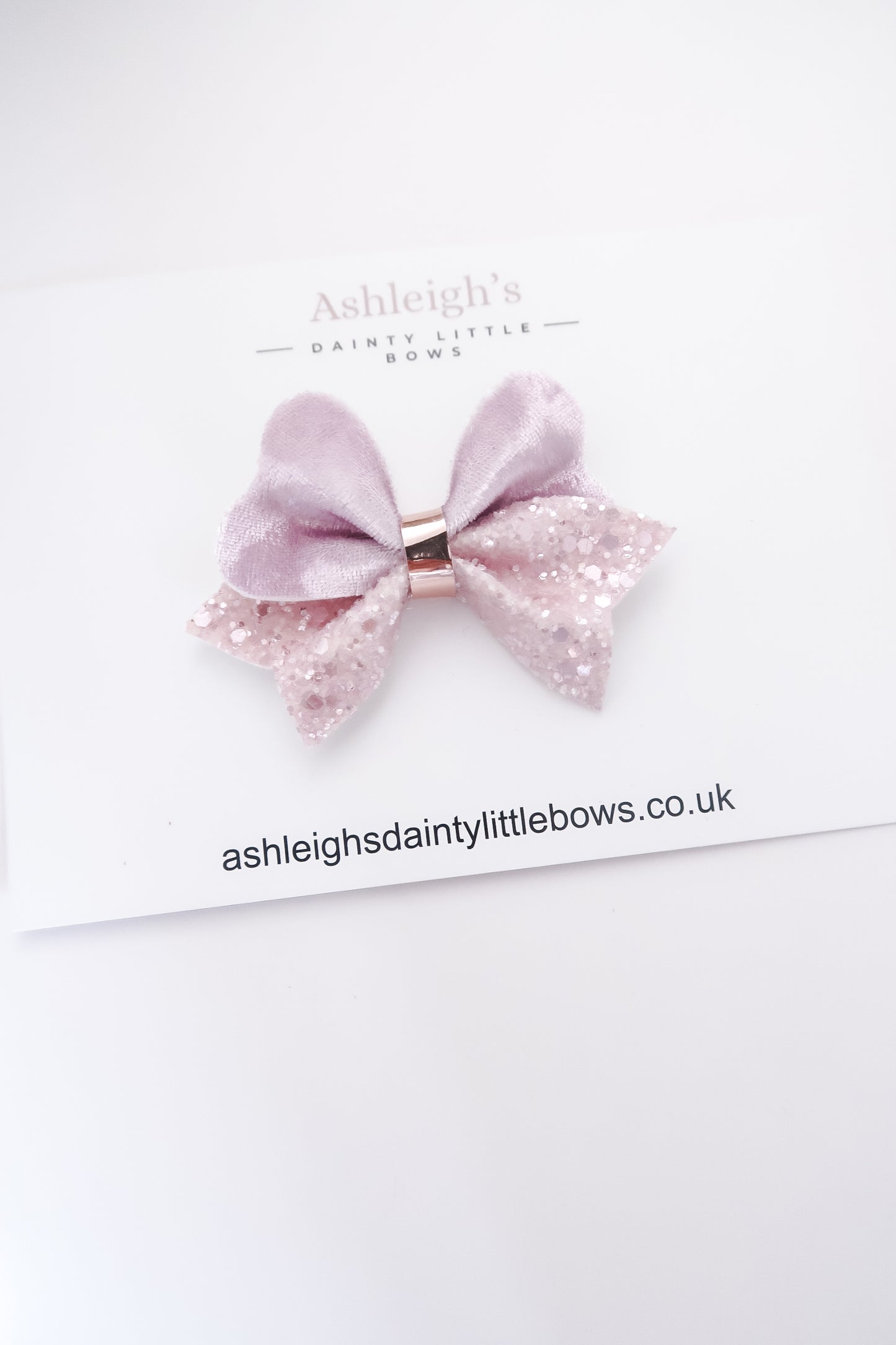 Lilac suede hali bow