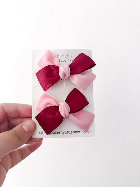 Twist burgundy bow