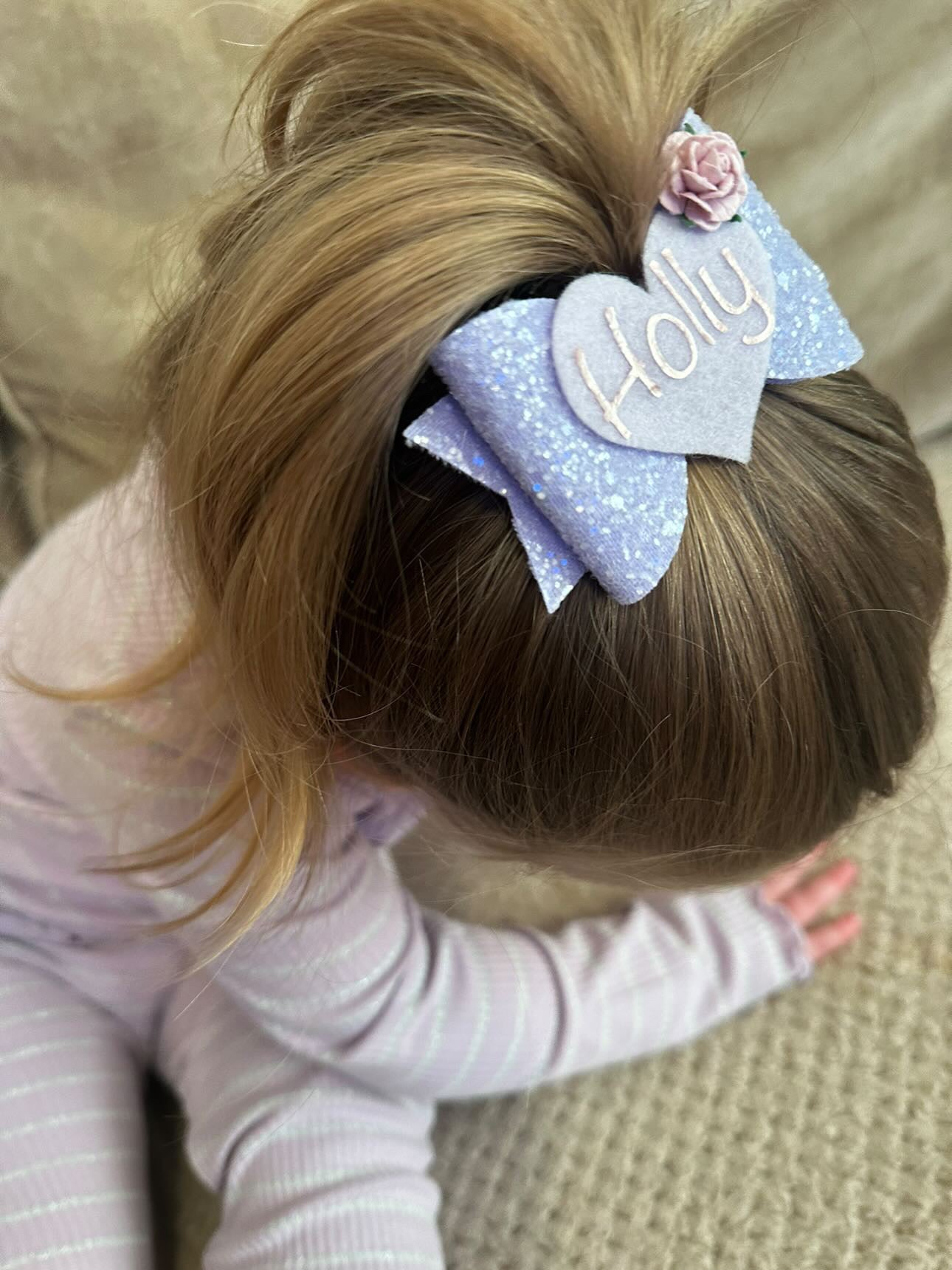 Personalised lilac Dollie bow