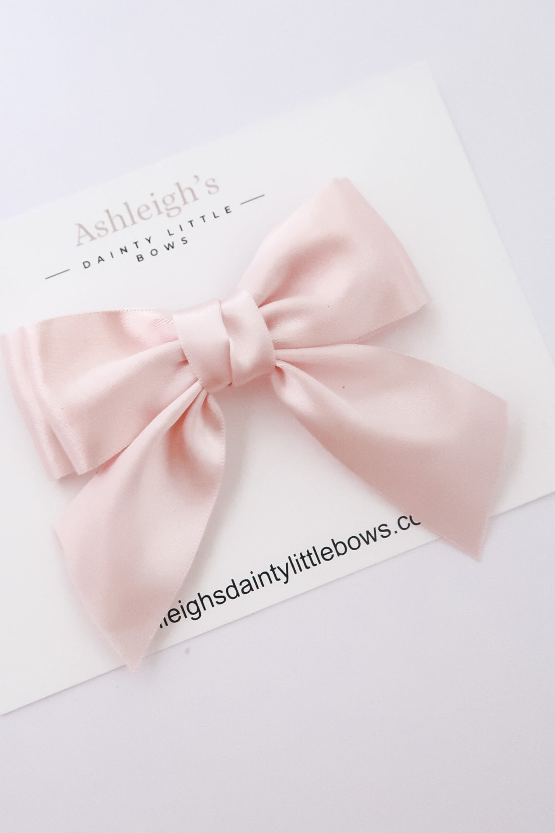 Pink satin Elouise bow