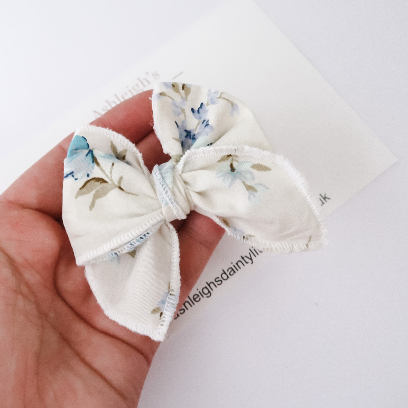 Blue floral fable bow