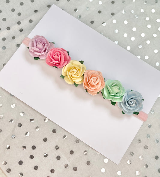 Rainbow baby flower crown