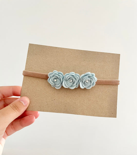 Baby blue flower crown