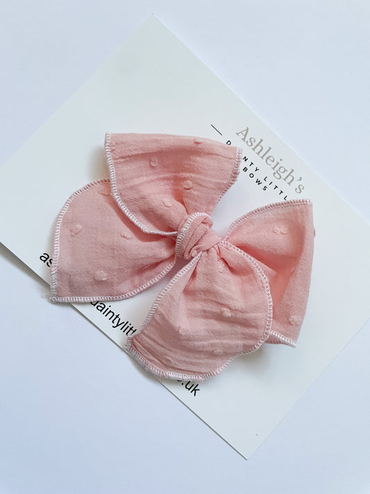 Pink dotty fable bow