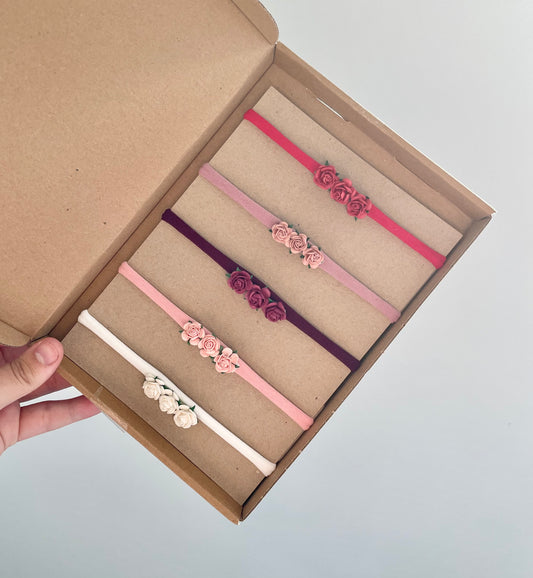 Rose bud headband collection