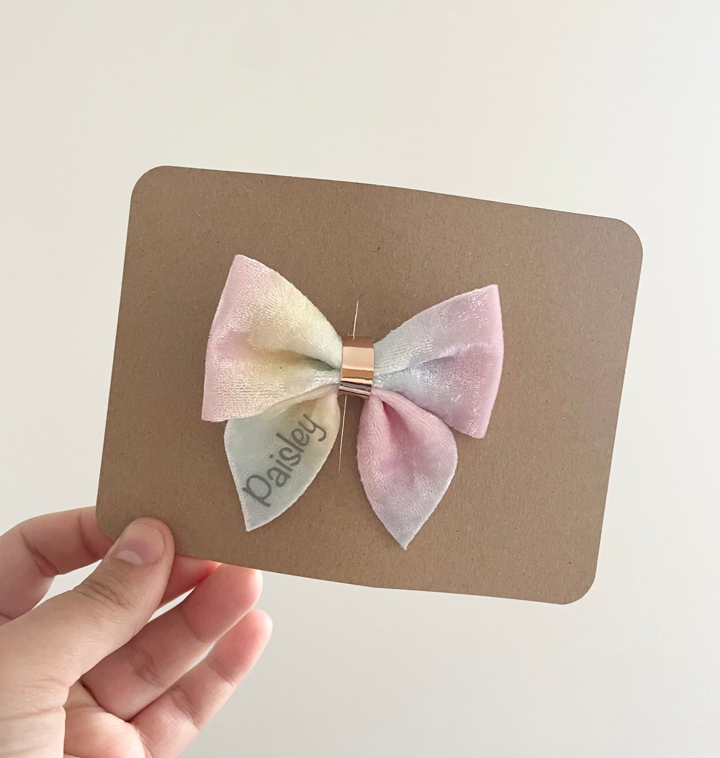 Personalised rainbow bow