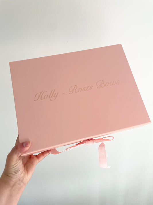 Pretty pink storage bow box