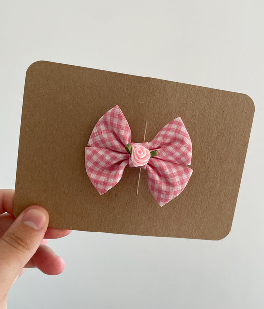 Pink gingham timelessly classic bow